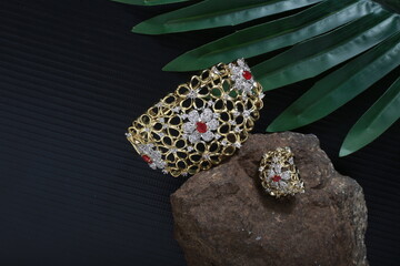 Fototapeta premium Indian ethnic golden bangles and bracelet 