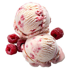 Creamy Raspberry Ice Cream Scoops with Berries