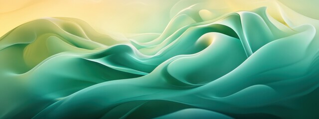 Obraz premium Vibrant green smoke swirling with smooth gradients, creating an organic and lively visual experience