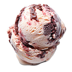 Swirled chocolate ice cream scoop, studio shot, dessert, food photography, website banner