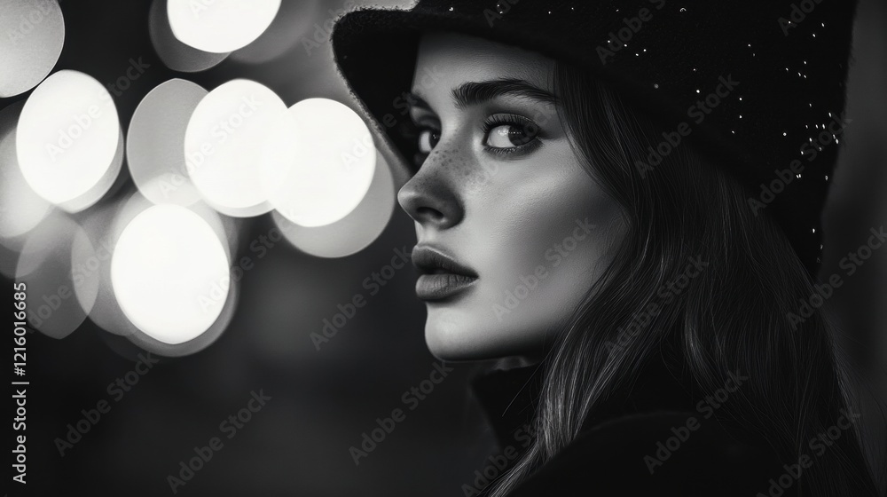 Aufkleber moody black bokeh dots, deep background with fading contrast, minimalistic elegance enhances visual 