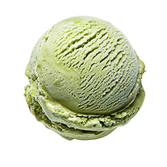 Green tea ice cream scoop, studio shot, dessert, food photography,  menu