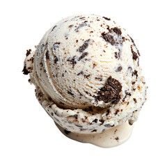 Cookies-and-cream ice cream scoop, melting, studio shot, dessert background