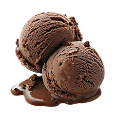 Delicious chocolate ice cream scoops melting, studio shot, dessert food photography