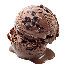 Melted chocolate ice cream scoop, studio shot, dessert, food photography, website