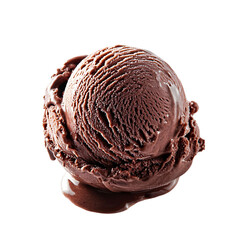 Chocolate ice cream scoop, melting, studio shot, dark background, dessert menu
