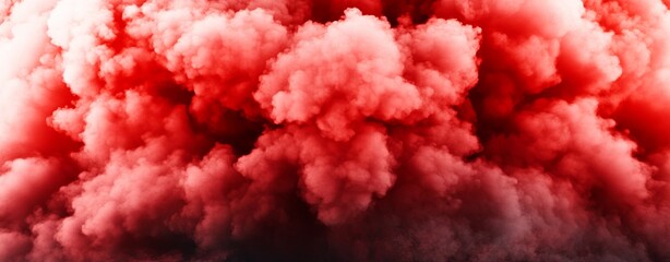 Fototapeta premium Dramatic Scene of Red Smoke Erupting in Darkness
