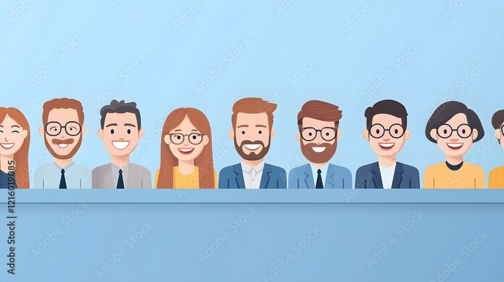 Aufkleber diverse group of smiling coworkers or colleagues showcasing unity and job satisfaction during a comp