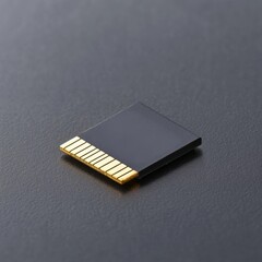 Close-up of a Memory Card on a Dark Surface.