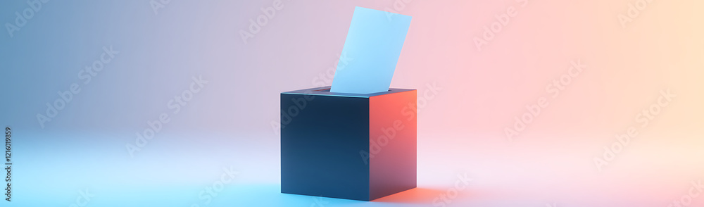 Fototapete abstract 3d rendering of a ballot box with a tissue, symbolizing election