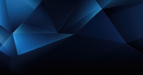 Obraz premium Abstract geometric design featuring dark blue and black shades with sharp angles and gradients.