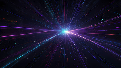 Fototapeta premium Futuristic Abstract Background with Glowing Light Lines in a Starry Void
