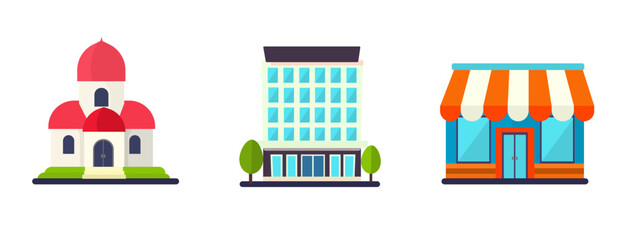 set of buildings