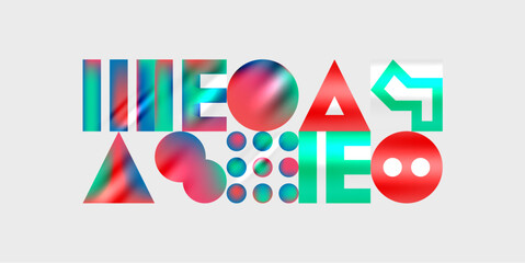 Triangles, circles, squares, rectangles design. Vector Illustration For Wallpaper, Banner, Background, Card, Book Illustration, landing page