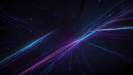 Fototapeta premium Futuristic Abstract Background with Glowing Light Lines in a Starry Void