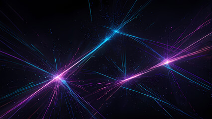 Fototapeta premium Futuristic Abstract Background with Glowing Light Lines in a Starry Void