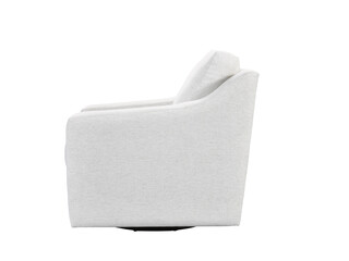 White leather armchair sofa cushion + clipping path. 
The chair is isolated on a White background.