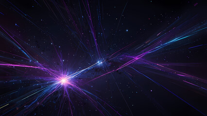 Fototapeta premium Futuristic Abstract Background with Glowing Light Lines in a Starry Void