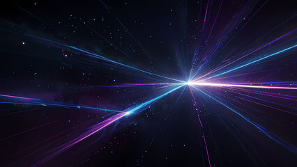 Fototapeta premium Futuristic Abstract Background with Glowing Light Lines in a Starry Void
