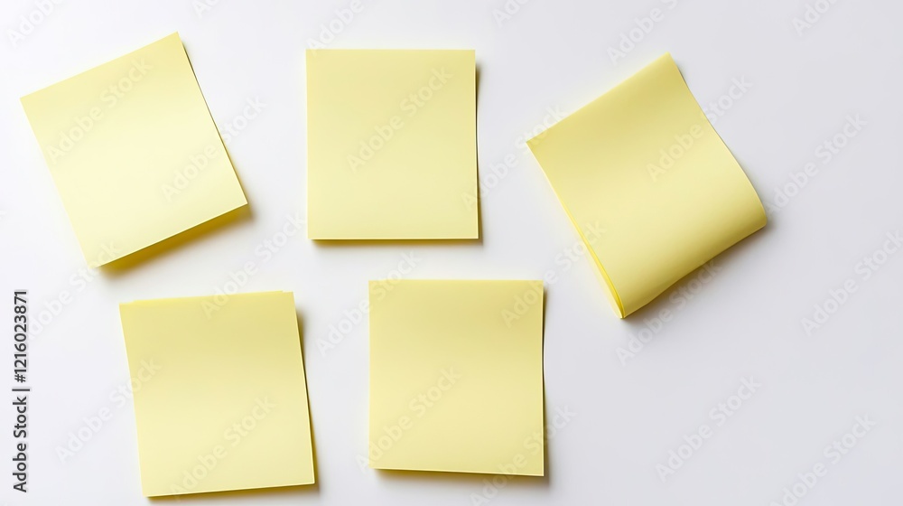 Aufkleber sticky notes collection on a solid white background generative ai