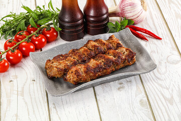Chicken kebab minced meat and spices