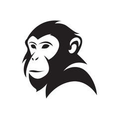 minimalist monkey logo. vector illustration