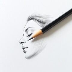 Pencil Sketch of a Woman's Face