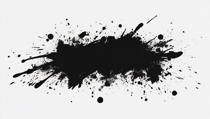 Black ink splatter banner, design element, background