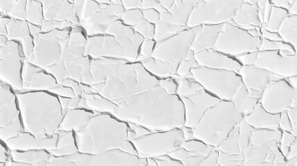 High - Quality Background of White Crumpled, Creased, Glued and Wrinkled Paper Poster Texture, Ideal for Vintage or Artistic Design