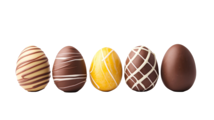 chocolate easter egg collection isolated on white