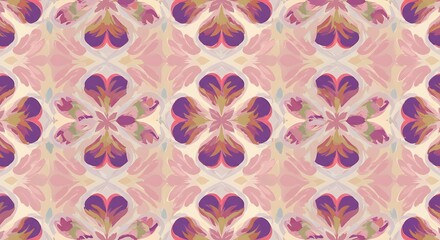Fototapeta premium Hand drawn bright artistic abstract floral print. Modern cute collage pattern. Fashionable template for design. Floral pastel pattern, with flowers backgrounds, vibrant acrylic colors brush strokes,