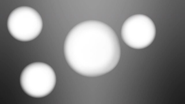 Four small white molecules separated from one large white molecule. Motion graphic, loop animation.