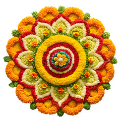beautiful rangoli flowers on white background 