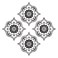 Ornamental mandala with golden color arabesque floral pattern islamic east style,Figure mandala for coloring