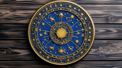 Obraz premium Zodiac Wheel Celestial Chart Antique Design Decor