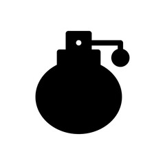 Round perfume bottle with an elegant design.