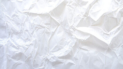 High - Quality Background of White Crumpled, Creased, Glued and Wrinkled Paper Poster Texture, Ideal for Vintage or Artistic Design