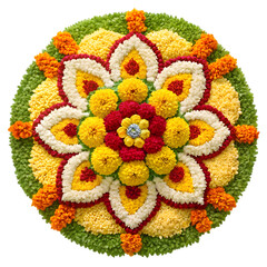 beautiful rangoli flowers on white background 