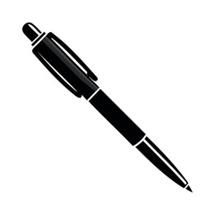 
Flat Vector Black Silhouette of a Pen Isolated on Transparent Background