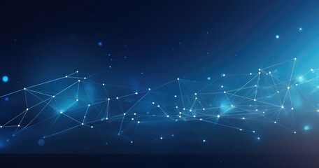Fototapeta premium Abstract digital network illustration with glowing nodes and connections.