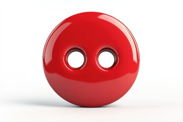 Fototapeta premium A single shiny red button with two holes