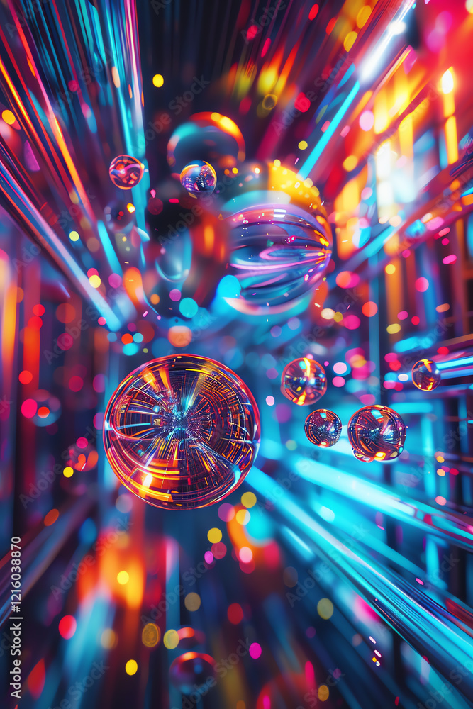 Poster capture the fusion of futuristic technologies and festive celebrations in a dynamic, tilted angle vi