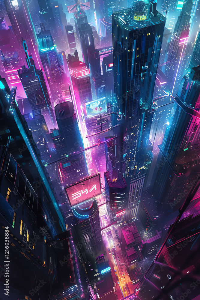 Poster capture the fusion of futuristic technologies and festive celebrations in a dynamic, tilted angle vi