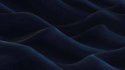 Obraz premium Elegant Minimalist Flat Design with White Wave Lines on Midnight Blue