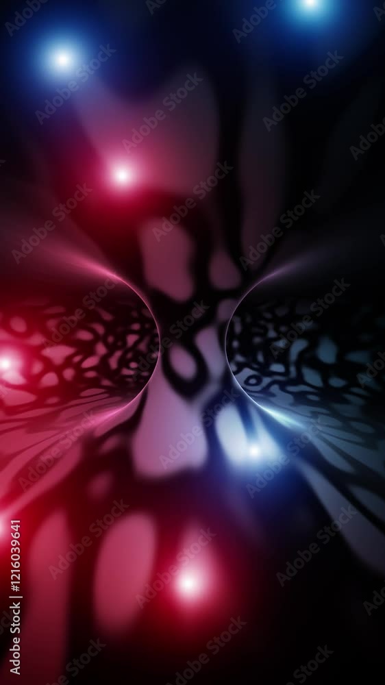 Canvas Prints artistic glow dark blue red 3d pattern seamless looping vertical animation.