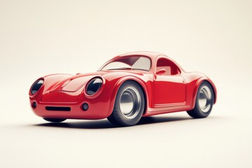Fototapeta premium A Red Classic Sports Car Design Render