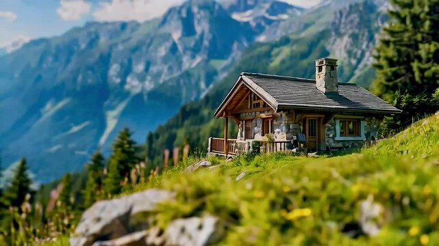 a chalet in the mountains