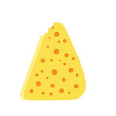 Flat design Illustration of cheese with holes in abstract shape 