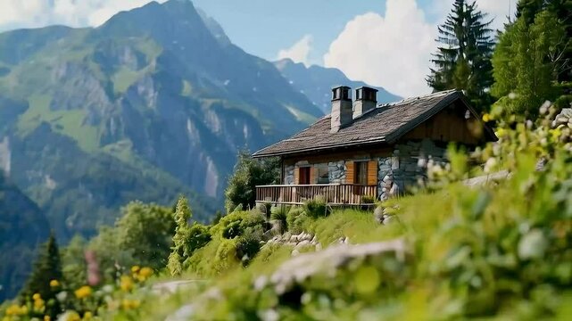 a chalet in the mountains