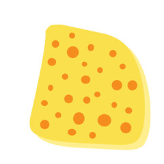 Flat design Illustration of cheese with holes in abstract shape 